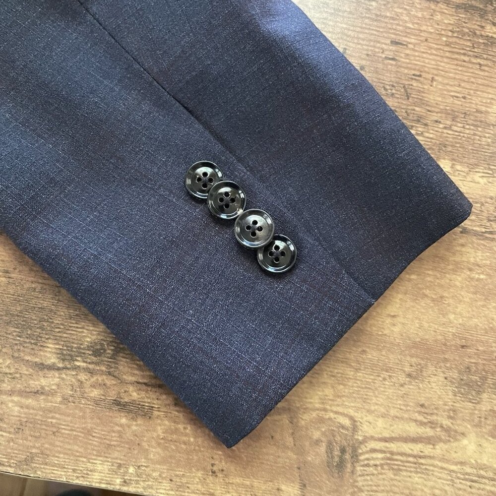 Ted Baker Endurance Jay Blazer Sz 42R Charcoal Gray Plaid Two Button Sport Coat - Picture 6 of 8